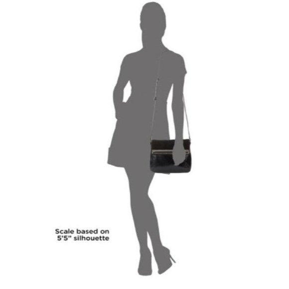 Halston Two Way Black Suede And Black Leather Cross Body Bag - Picture 3 of 4